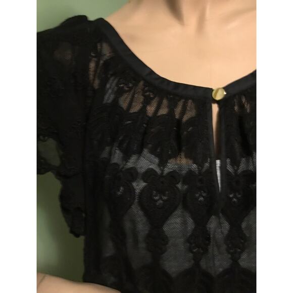 ALICE By TEMPERLEY Black Cotton lace Sheer Tunic Top Sz2 NWT Retail $145 - Picture 11 of 12